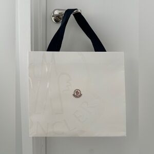 Classic Moncler White on White Shopping Bag